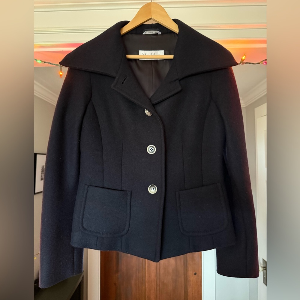 MaxMara Women's dark Navy Pea Coat